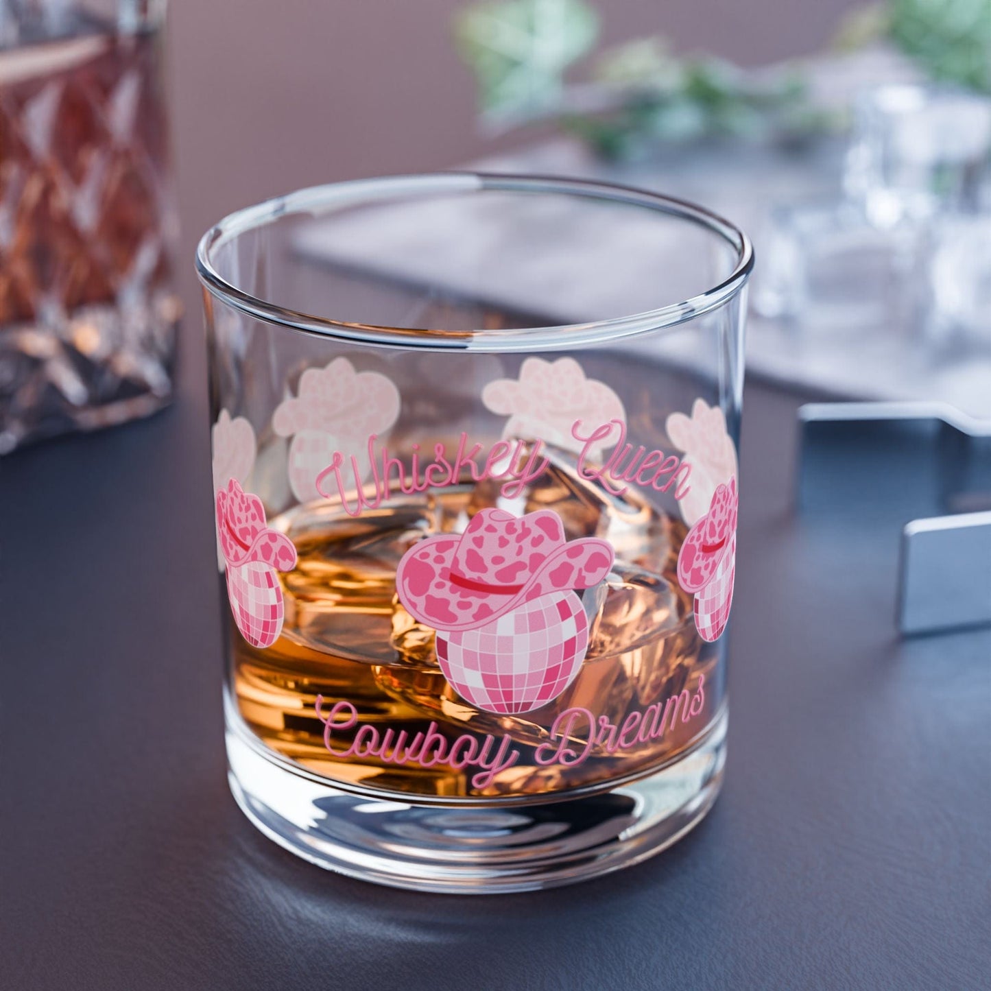 Printify Mug 10oz Whiskey Queen and Cowboy Dreams Whiskey Glass | Gift For Whiskey Lover | Bar Glass | Bourbon Glasses