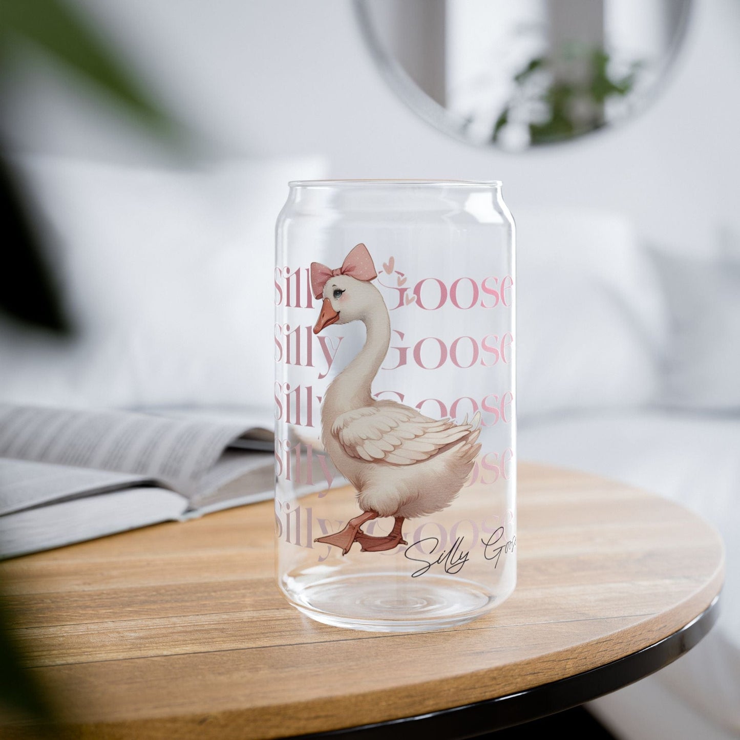 Printify Mug Funny Gift | Spooky Season Gift | Funny Stickers | Silly Goose Sticker | Bridal Shower Gifts | Iced Coffee Cup | Sipper Glass