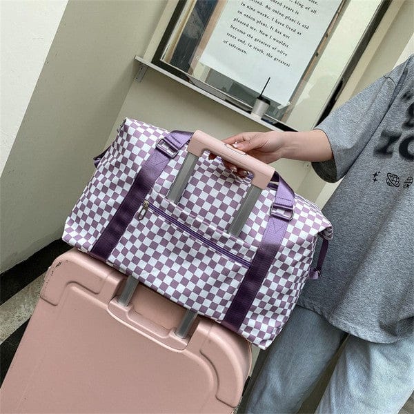 Dani & Em Checker Weekend Travel Luggage Tote Bag Check