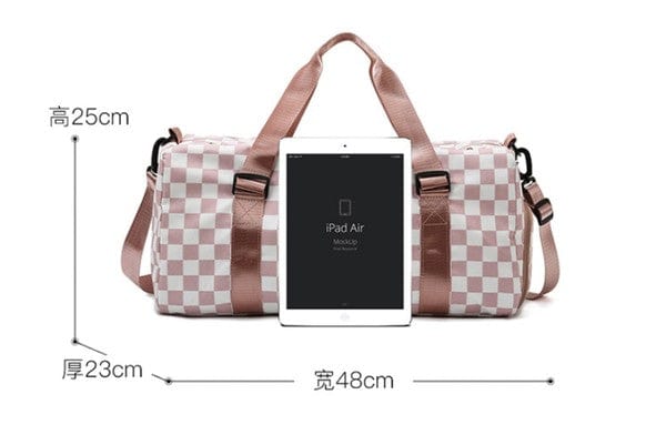 Dani & Em Checker Weekend Travel Luggage Tote Bag Check