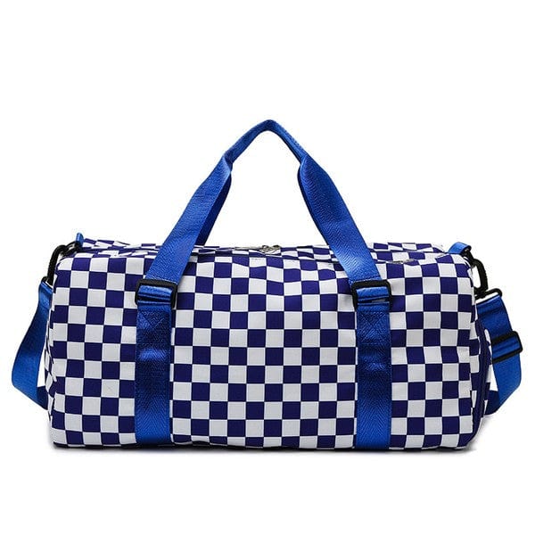 Dani & Em Blue / 1 Checker Weekend Travel Luggage Tote Bag Check