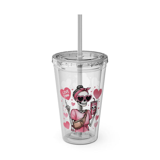 Printify Mug Clear / 16oz Anti Valentines Day Tumbler with Straw | Love Eww Cup | Galentines Day Gift | Gift for Her | Tumbler Cup | Valentines Day Gift | Coffee Cup