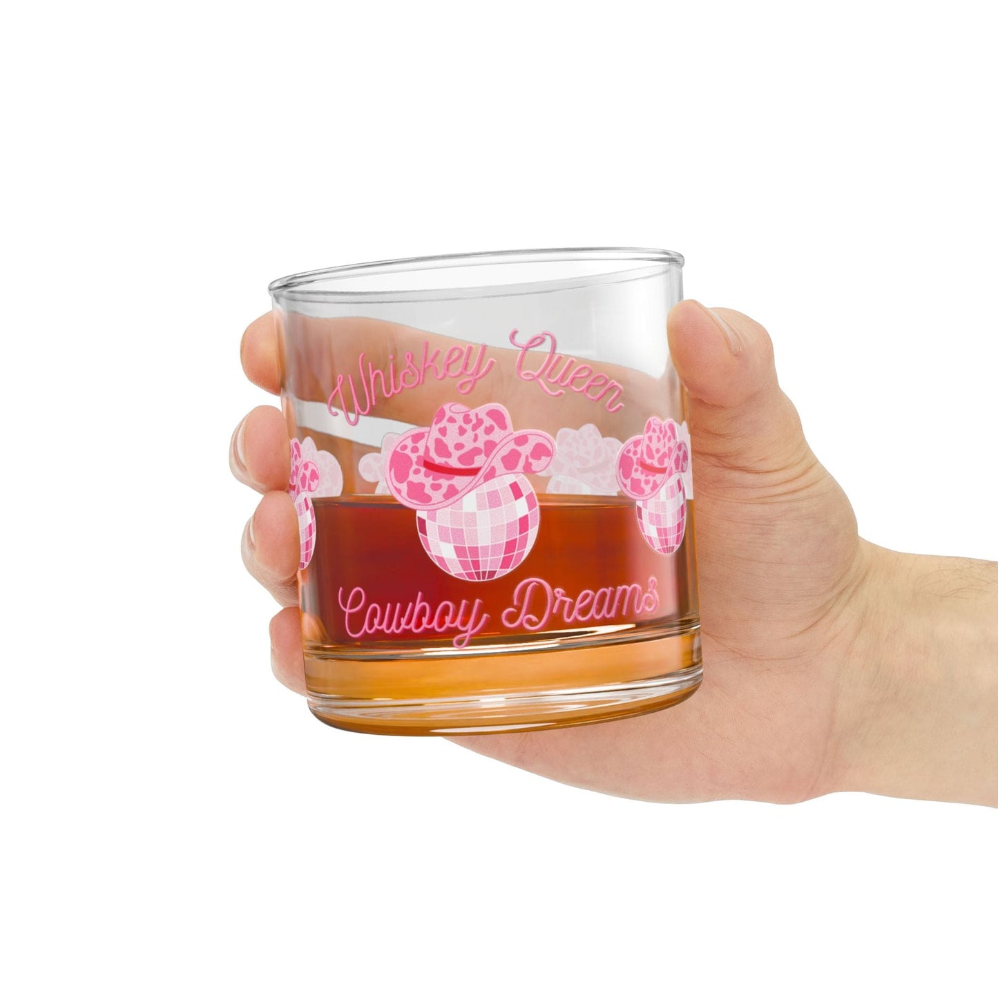 Printify Mug 10oz Whiskey Queen and Cowboy Dreams Whiskey Glass | Gift For Whiskey Lover | Bar Glass | Bourbon Glasses