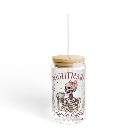 Printify Mug With lid and straw / 16oz Nightmare Before Coffee | Coffee Cup | Gift Ideas | Nightmare Before Christmas | Halloween Decor | Coffee Lover Gift | Iced Coffee Lovers