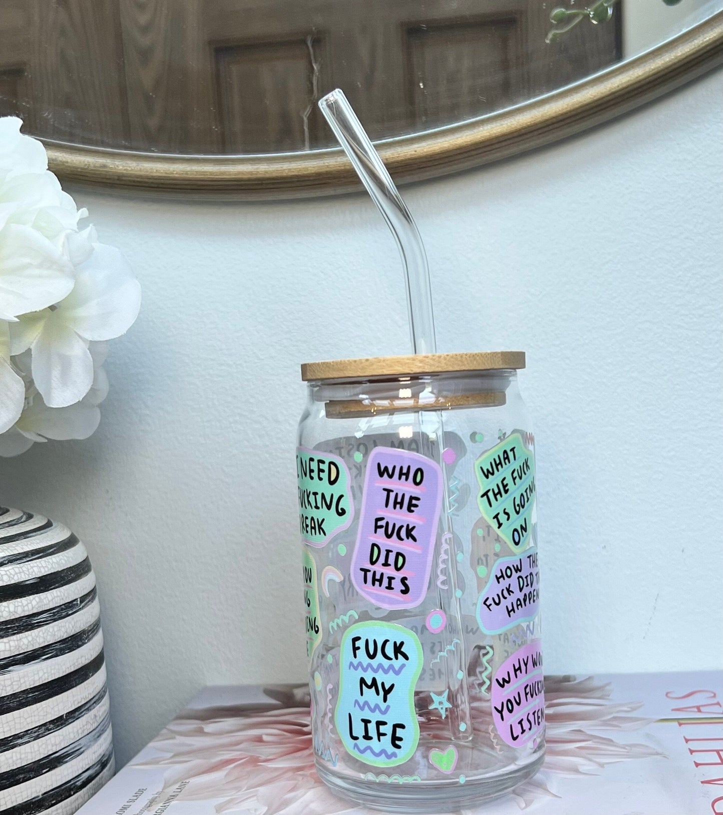 Everyday Ego Gift For Mom | Funny Mama Glass | Gift For Her | Sassy Tumbler | Funny Mom Cup | Iced Coffee Cup With Lid And Straw | Mommy Vocabulary
