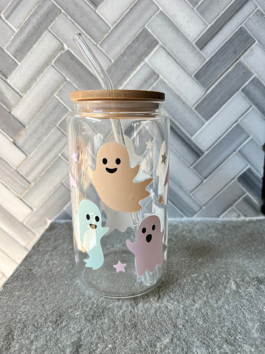 Everyday Ego Glass Cup Cute Ghost Cup | Spooky Tumbler