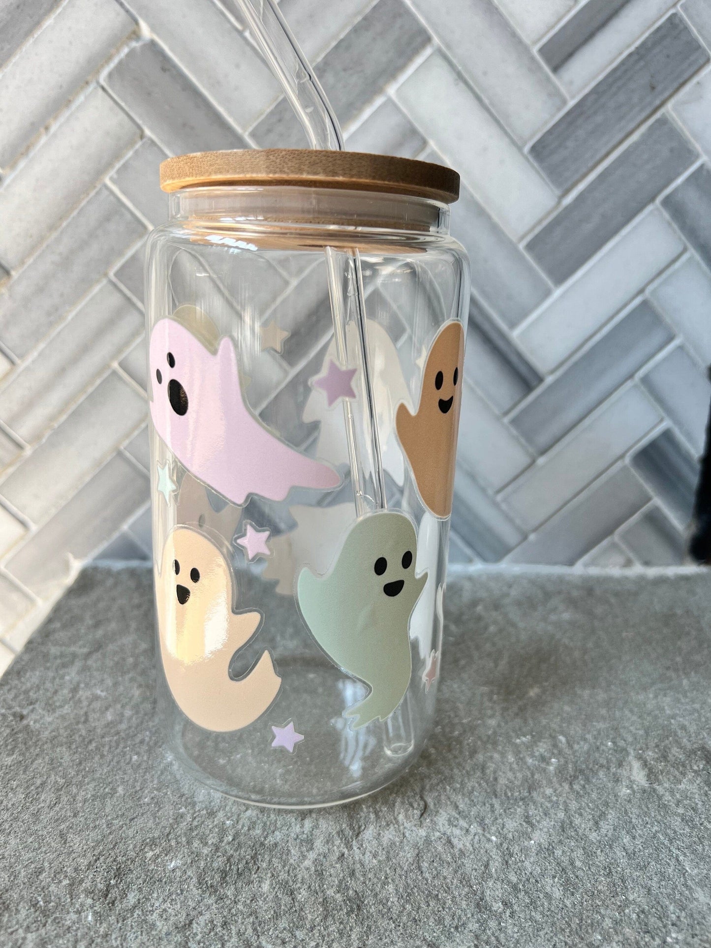Everyday Ego Glass Cup Cute Ghost Cup | Spooky Tumbler