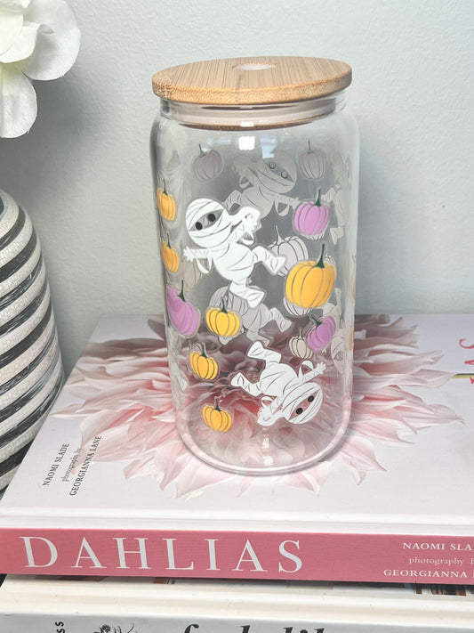 Everyday Ego Fall Cup | Pumpkins Beer Can Glass | Pumpkin Glass Cup | Pumpkin Mug | Coffee Lover Gift | Personalized Gift | Mummy Cup | Halloween Cups