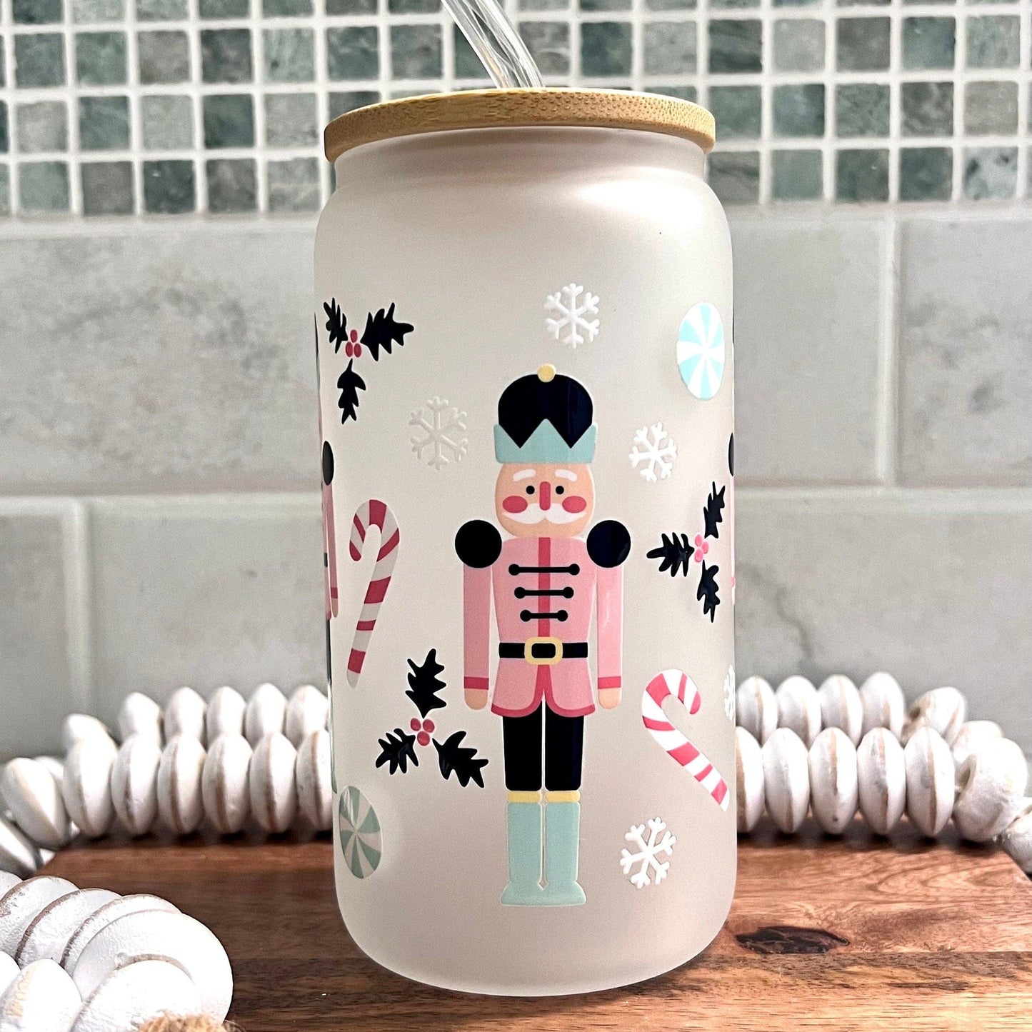 Everyday Ego Drink Cup Christmas Nutcracker Glass Cup