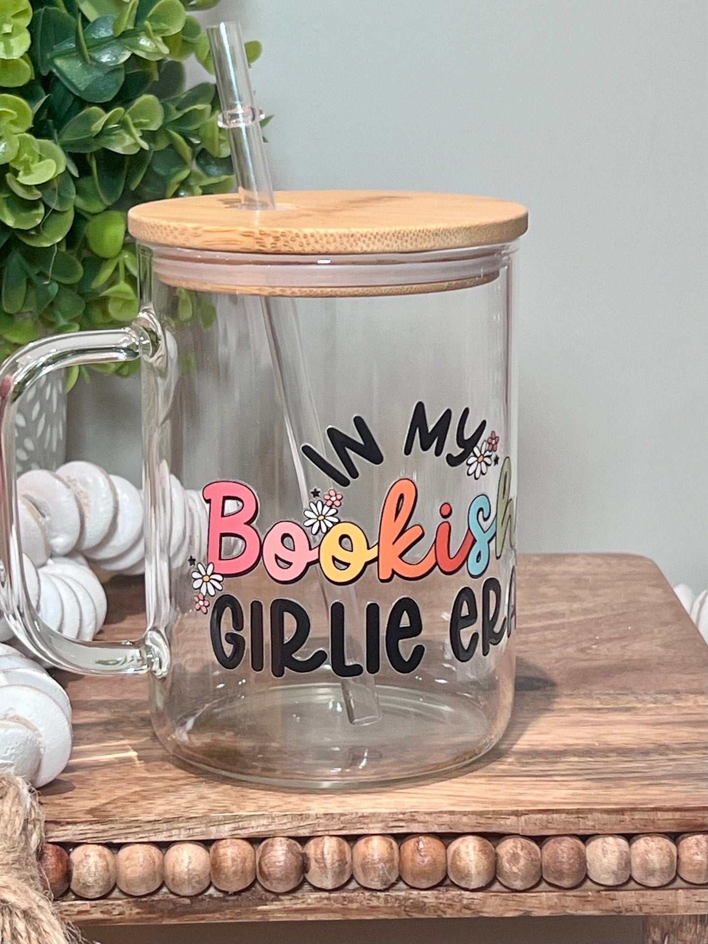 Everyday Ego In My Bookish Era Glass Mug | Iced Coffee Cup| Book Lover Mug | Gift For Readers | Coffee Glass Mug | Book Lover Gift | Bibliophile Gifts