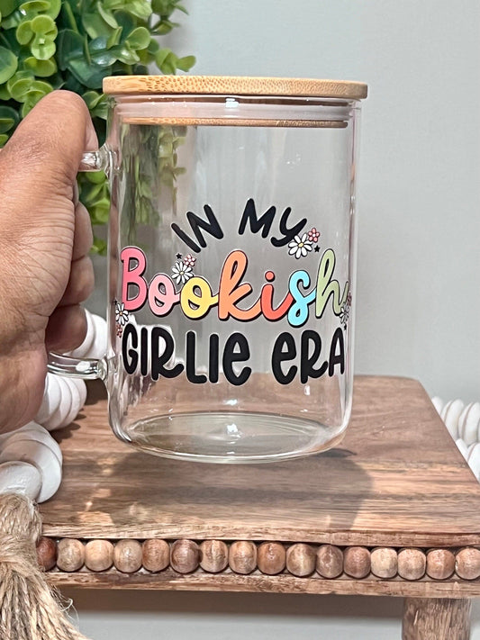 Everyday Ego In My Bookish Era Glass Mug | Iced Coffee Cup| Book Lover Mug | Gift For Readers | Coffee Glass Mug | Book Lover Gift | Bibliophile Gifts