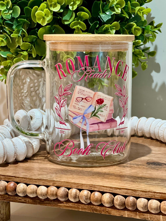 Everyday Ego Glass Mug Romance Bookish Iced Coffee Cup