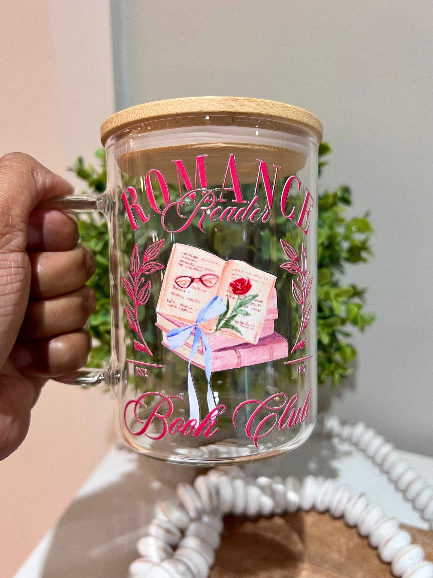 Everyday Ego Glass Mug Romance Bookish Iced Coffee Cup