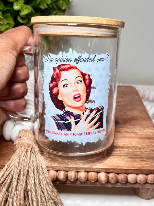 Everyday Ego Funny Mug | Office Humor Novelty Coworker Gift | Gifts For Friends | My Opinion Offended You | Work Gag Gift | Sarcastic Glass Coffee Mug