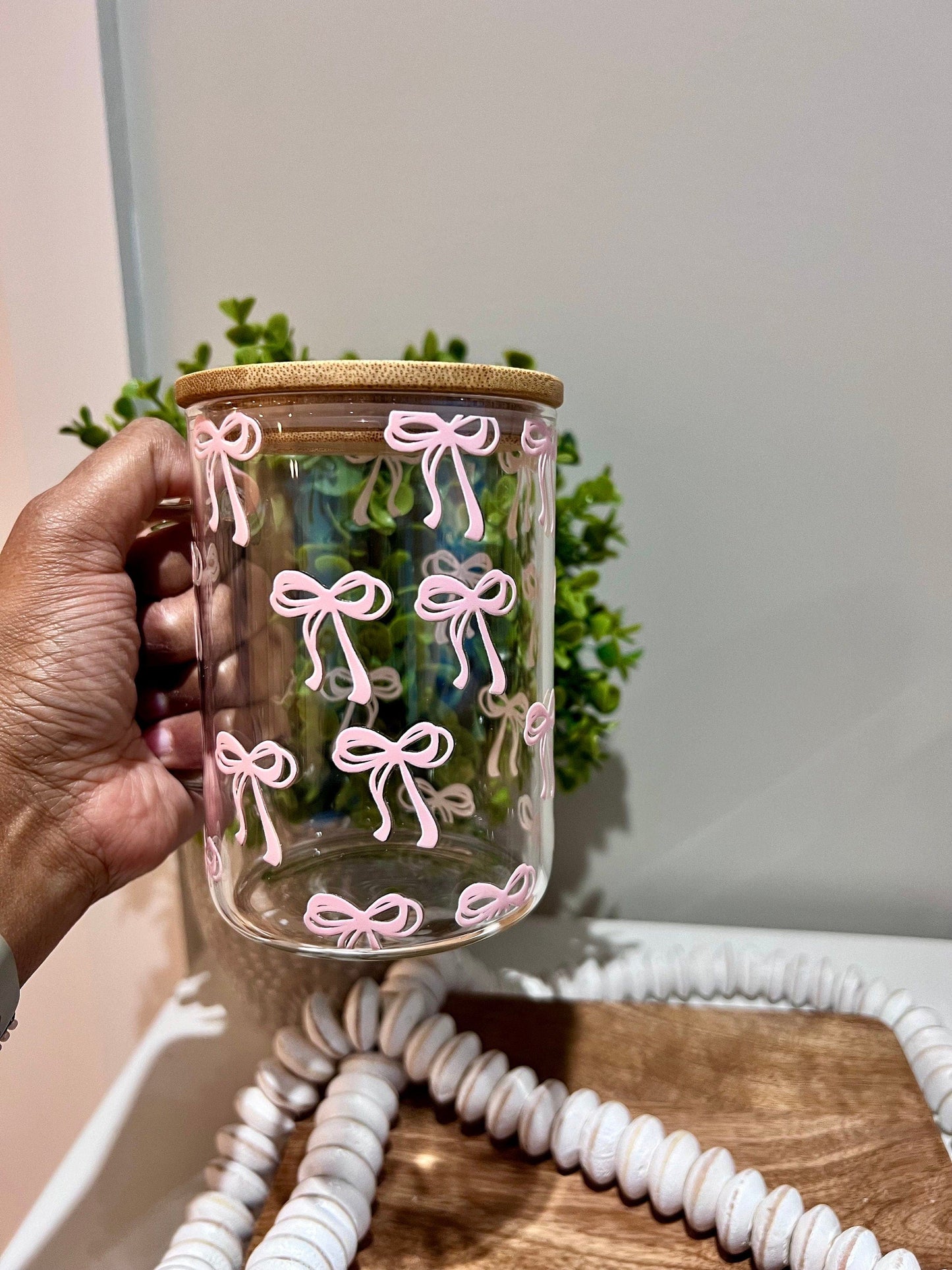 Everyday Ego Pink Bow Cup | Coquette Bow Glass | Coquette Pink Bow | Coquette Aesthetic | Pink Bow Cup | Pink Aesthetic | Birthday Gift | Iced Coffee Cup