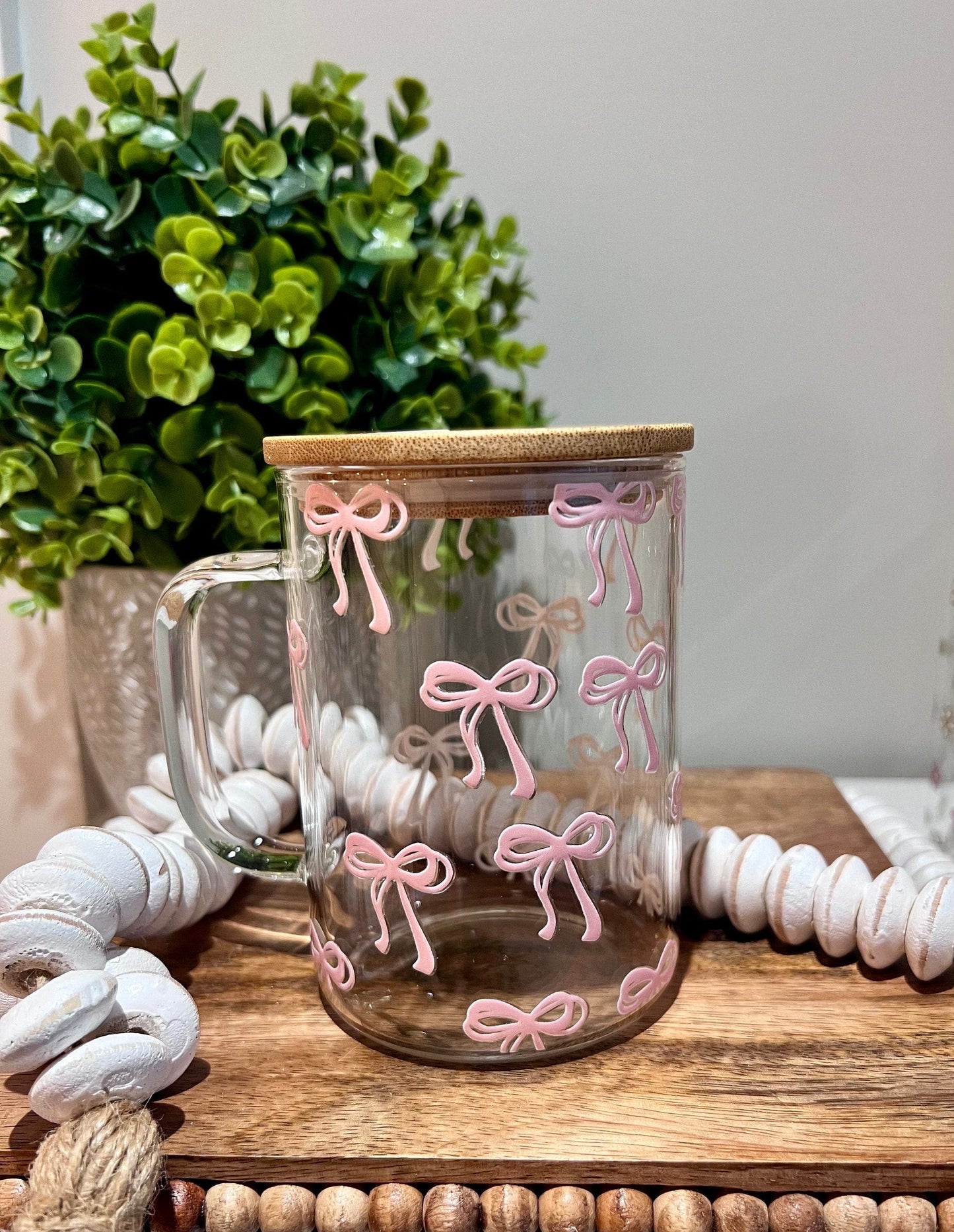 Everyday Ego Pink Bow Cup | Coquette Bow Glass | Coquette Pink Bow | Coquette Aesthetic | Pink Bow Cup | Pink Aesthetic | Birthday Gift | Iced Coffee Cup