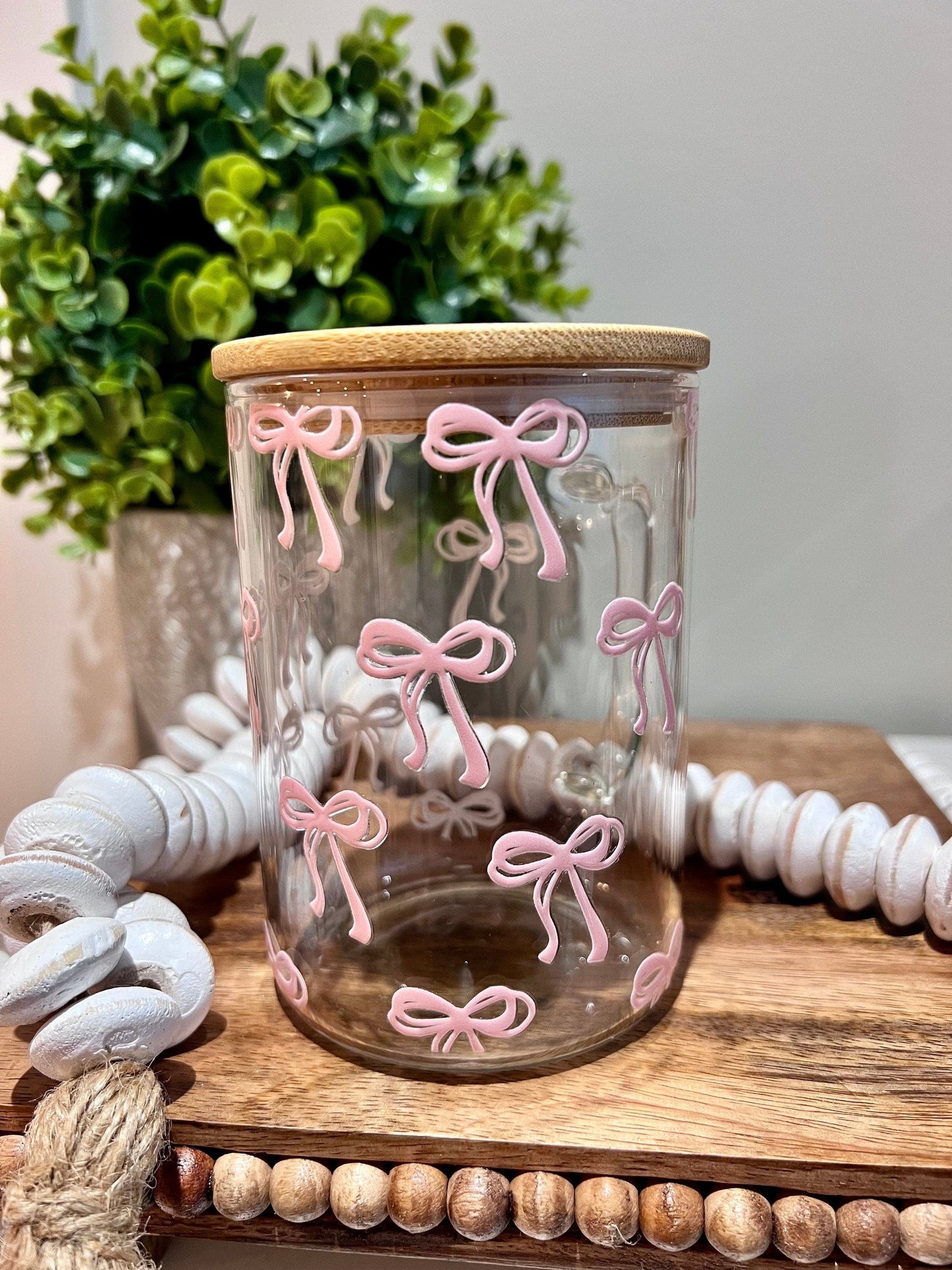 Everyday Ego Pink Bow Cup | Coquette Bow Glass | Coquette Pink Bow | Coquette Aesthetic | Pink Bow Cup | Pink Aesthetic | Birthday Gift | Iced Coffee Cup