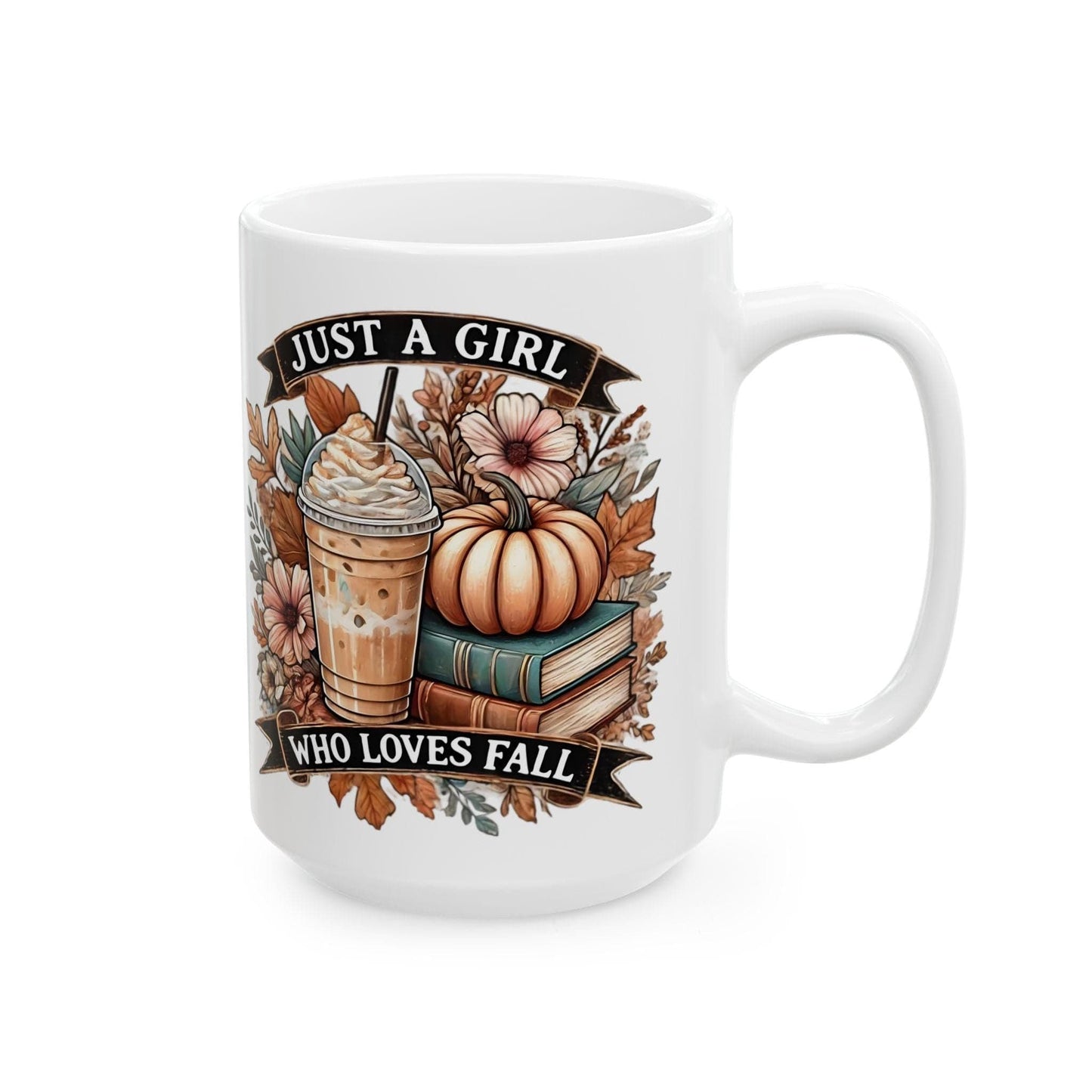 Everyday Ego Just A Girl Who Loves Fall | Fall Lover Gift | Gift For Her | Coffee Cups | Personalized Fall Mug | Coffee Mug | Book Lovers Mug