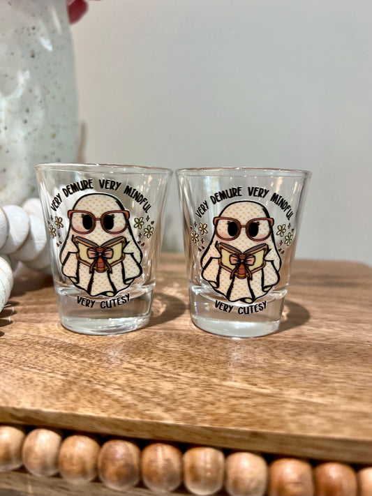 Everyday Ego Shot Glass Ghost Shot Glass Very Demure Mindful Cutesy