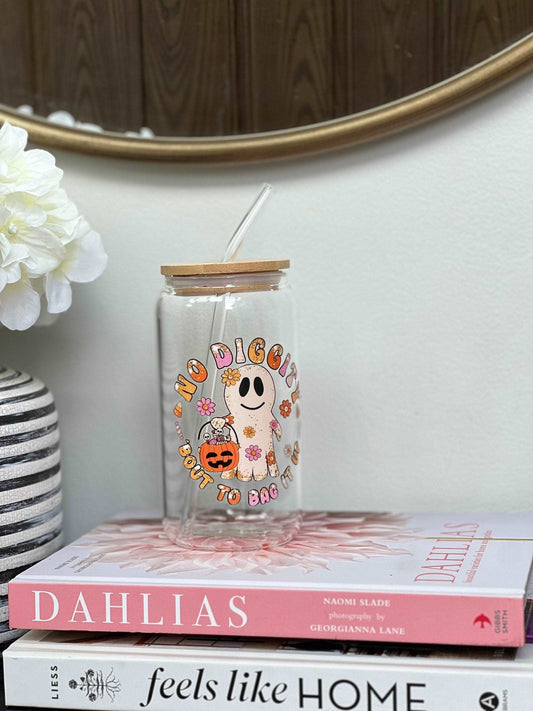 Everyday Ego Drink Cup No Diggity Halloween, Glass Coffee Cup