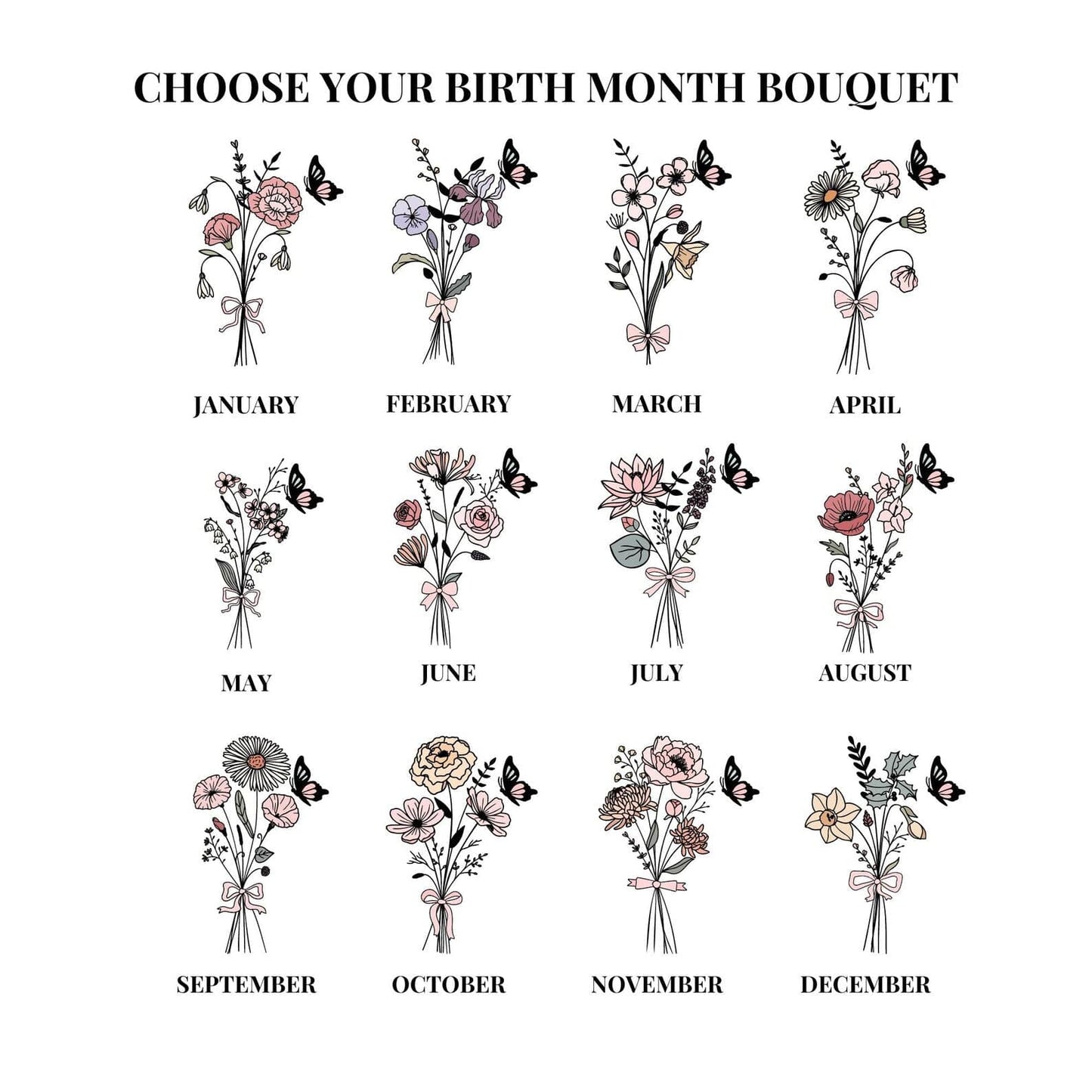 Everyday Ego Glass Cup Personalized Birth Flower Coffee Cup