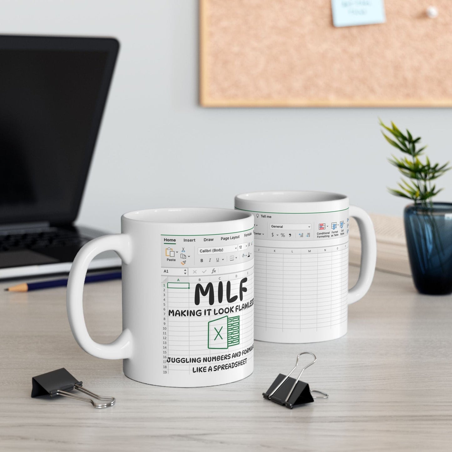 Printify Mug 11oz Excel Spreadsheet Mug- MILF Making it Look Flawless