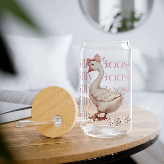 Printify Mug Funny Gift | Spooky Season Gift | Funny Stickers | Silly Goose Sticker | Bridal Shower Gifts | Iced Coffee Cup | Sipper Glass