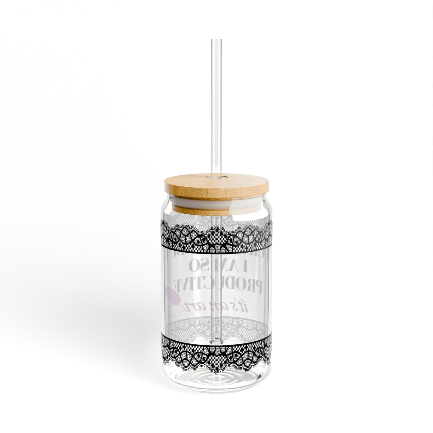 Printify Mug I Am So Productive | Iced Coffee Glass | I Cry A Lot But I Am | Tea Coffee Cups | Gift For Girlfriend | Swiftea Glass | Gifts For Her