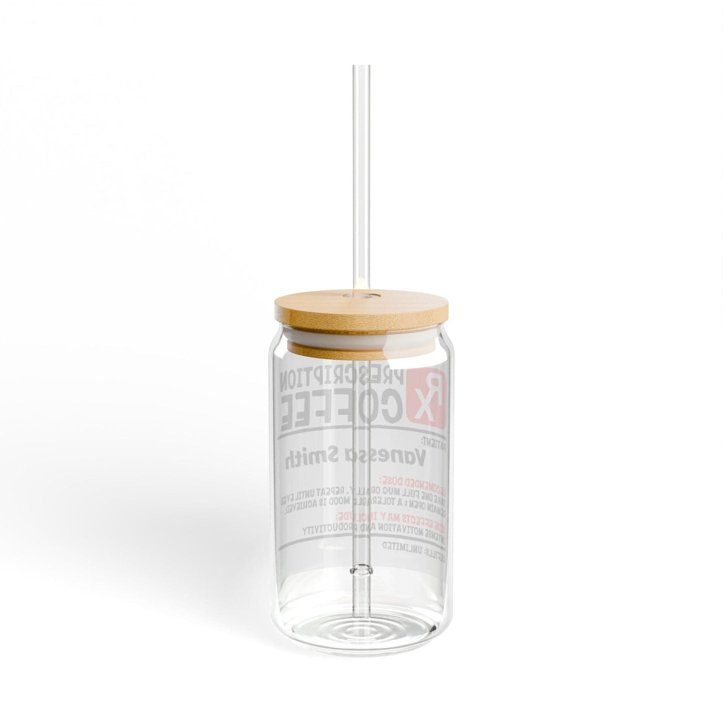 Printify Mug Personalize Coffee Prescription | Pharmacist Student Gift | Pharmacy Technician | Nurse Doctor Pharmacist | Glass Tumbler | Iced Coffee Cup