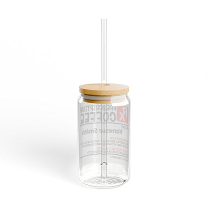 Printify Mug Personalize Coffee Prescription | Pharmacist Student Gift | Pharmacy Technician | Nurse Doctor Pharmacist | Glass Tumbler | Iced Coffee Cup