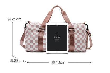 Dani & Em Checker Weekend Travel Luggage Tote Bag Check