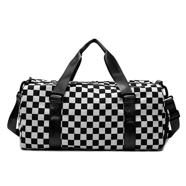 Dani & Em Black / 1 Checker Weekend Travel Luggage Tote Bag Check