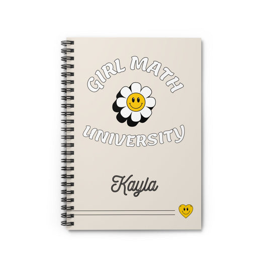 Printify Paper products One Size Custom Girl Math Spiral Notebook - Ruled Line