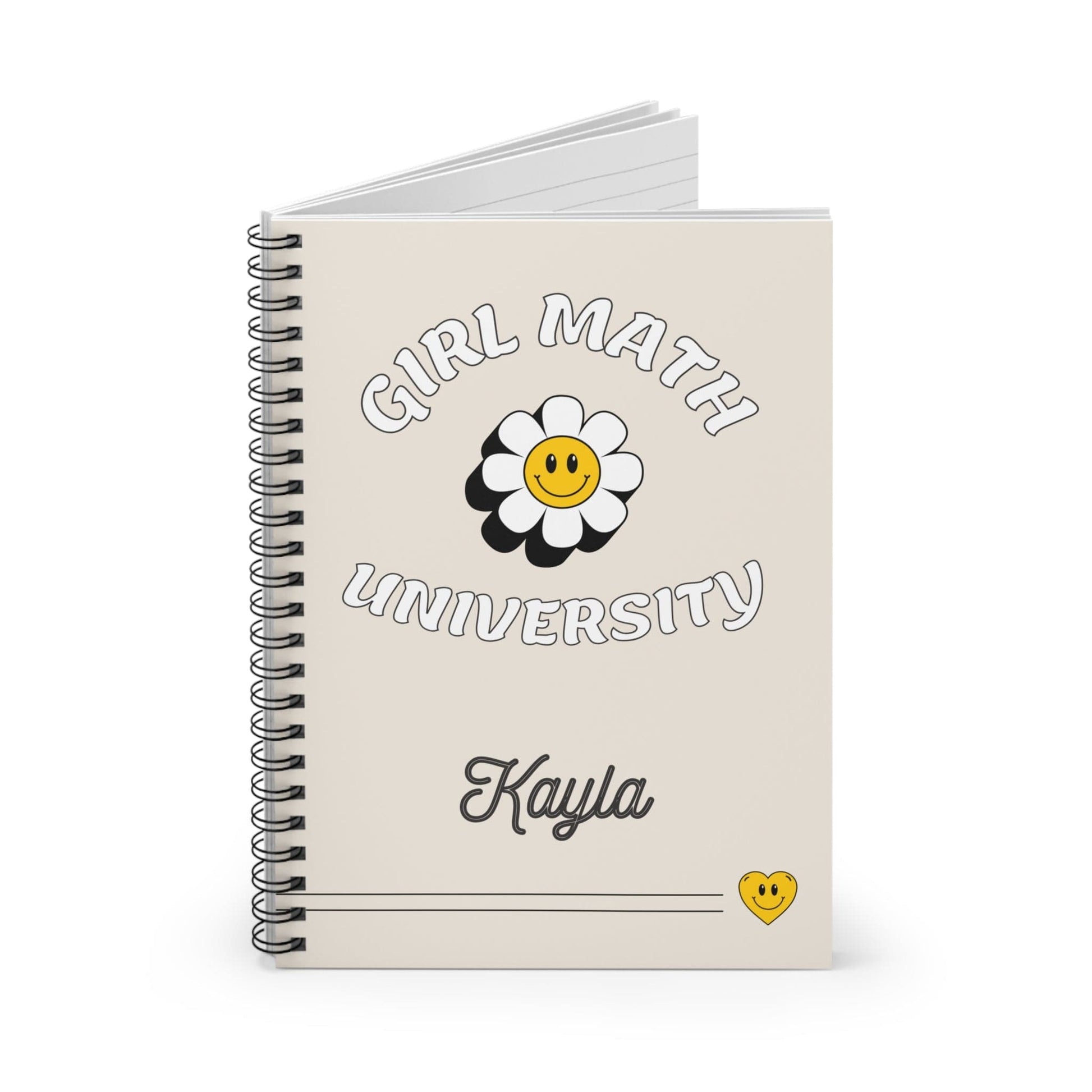 Printify Paper products One Size Custom Girl Math Spiral Notebook - Ruled Line