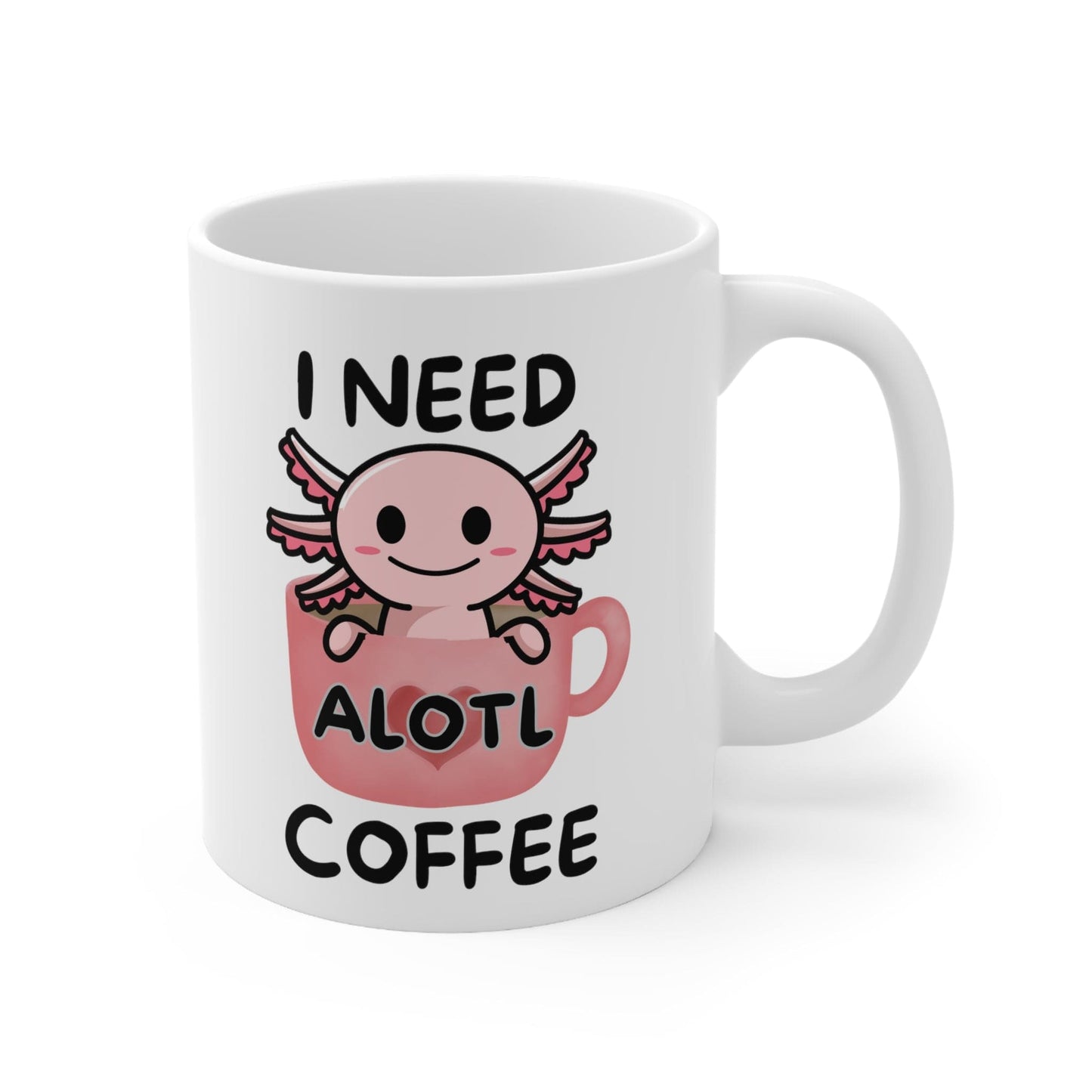 Printify Mug 11oz Axolotl Coffee Mug | Axolotl Lover Gift | Gift For Her | Cute Axolotl Gift | Axolotl Cup | Axolotl Coffee Mug | Salamander Gift | Coffee Cup