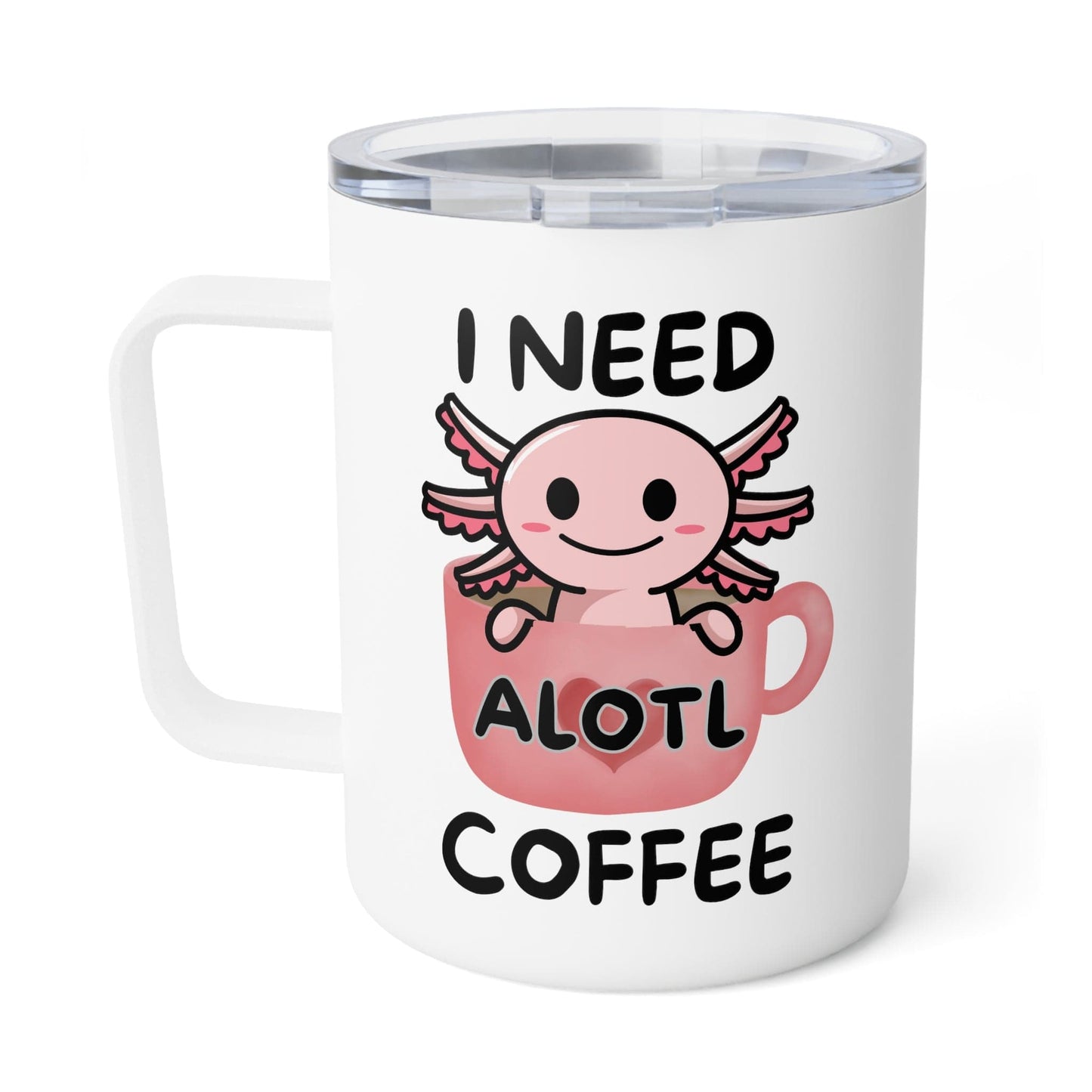 Printify Mug 10oz / White Cute Axolotl Mug | Axolotl Lover Gift Mug | Axolotl Coffee Mug | Ceramic Coffee Or Tea Cup | Gift For Axolotl Lover | Cute Axolotl Gift