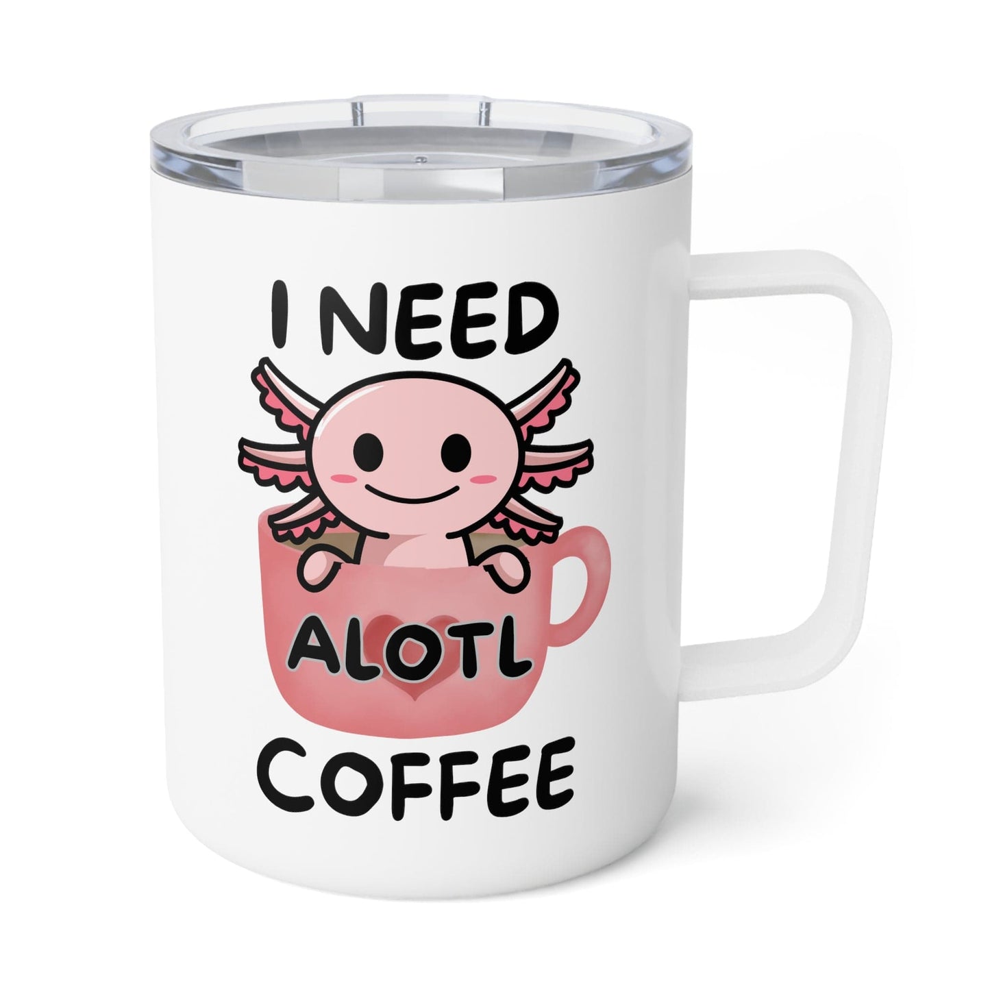 Printify Mug 10oz / White Cute Axolotl Mug | Axolotl Lover Gift Mug | Axolotl Coffee Mug | Ceramic Coffee Or Tea Cup | Gift For Axolotl Lover | Cute Axolotl Gift