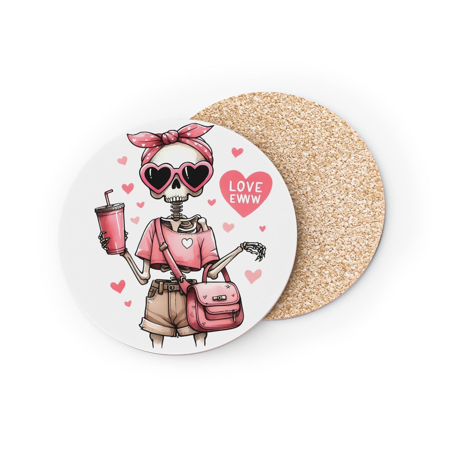 Printify Home Decor Anti Valentine's Day Coaster Set | Eww Love Coasters | Valentines Day Coasters | Custom Coasters | Galentines Gifts | Valentines Day Decor