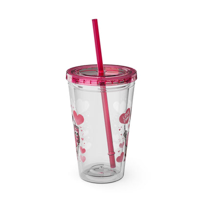 Printify Mug Anti Valentines Day Tumbler with Straw | Love Eww Cup | Galentines Day Gift | Gift for Her | Tumbler Cup | Valentines Day Gift | Coffee Cup