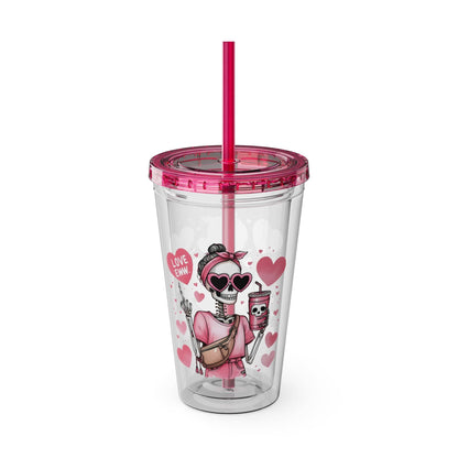 Printify Mug Anti Valentines Day Tumbler with Straw | Love Eww Cup | Galentines Day Gift | Gift for Her | Tumbler Cup | Valentines Day Gift | Coffee Cup