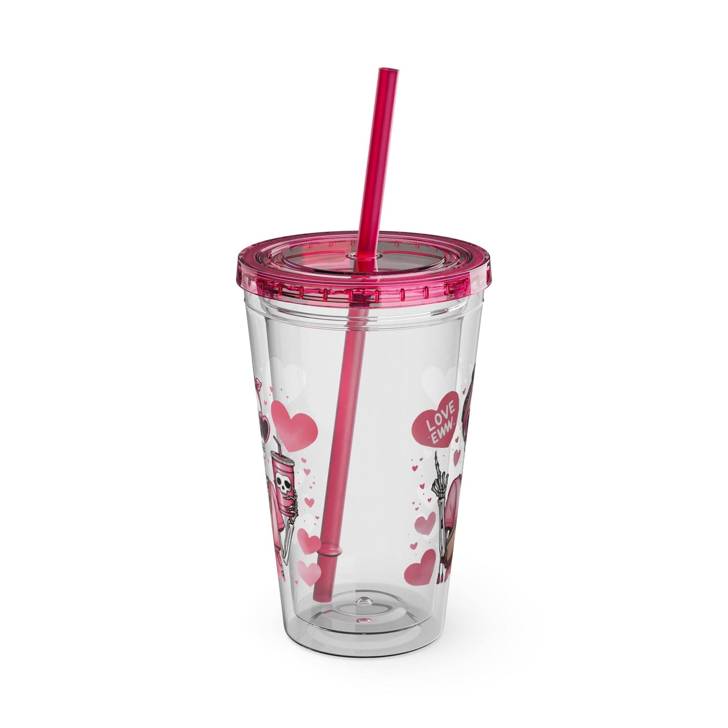 Printify Mug Anti Valentines Day Tumbler with Straw | Love Eww Cup | Galentines Day Gift | Gift for Her | Tumbler Cup | Valentines Day Gift | Coffee Cup