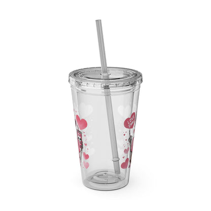 Printify Mug Anti Valentines Day Tumbler with Straw | Love Eww Cup | Galentines Day Gift | Gift for Her | Tumbler Cup | Valentines Day Gift | Coffee Cup