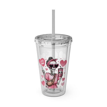 Printify Mug Anti Valentines Day Tumbler with Straw | Love Eww Cup | Galentines Day Gift | Gift for Her | Tumbler Cup | Valentines Day Gift | Coffee Cup