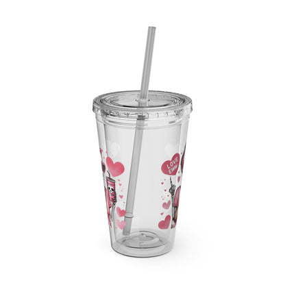 Printify Mug Anti Valentines Day Tumbler with Straw | Love Eww Cup | Galentines Day Gift | Gift for Her | Tumbler Cup | Valentines Day Gift | Coffee Cup