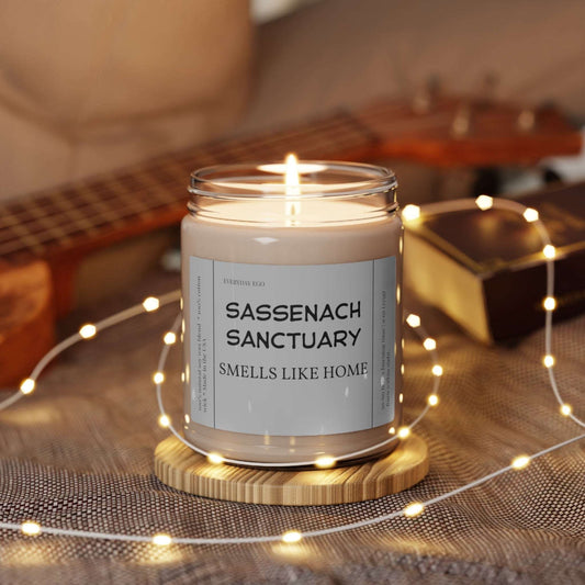 Printify Home Decor White Sage + Lavender / 9oz Sassenach Soy Candle | Bookish Candle Outlander Inspired