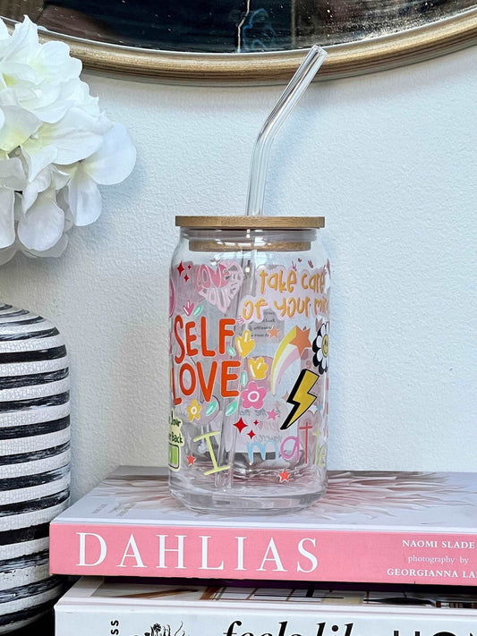 Everyday Ego Drink Cup Self Love Checklist Glass Coffee Cup