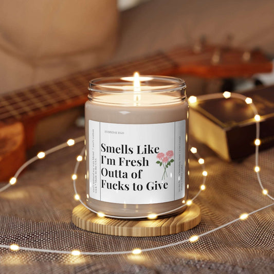 Printify Home Decor Fresh Outta Fucks Candle | Soy Candle
