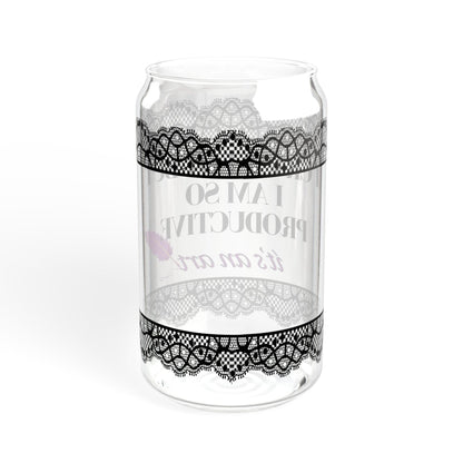 Printify Mug I Am So Productive | Iced Coffee Glass | I Cry A Lot But I Am | Tea Coffee Cups | Gift For Girlfriend | Swiftea Glass | Gifts For Her