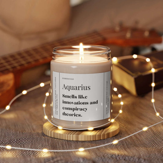 Printify Home Decor Clean Cotton / 9oz Aquarius Funny Candle