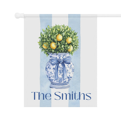 Printify Home Decor Custom Preppy Chinoiserie Topiary Garden Flag